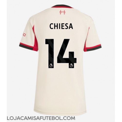 Camisa de Futebol Liverpool Federico Chiesa #14 Equipamento Secundário Mulheres 2025-26 Manga Curta